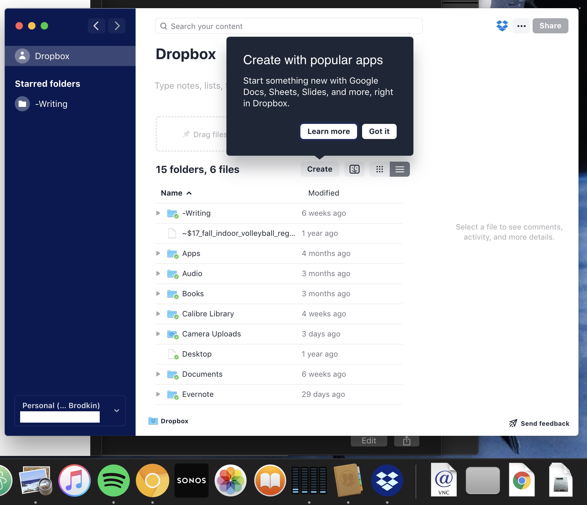 oder versions of dropbox for mac